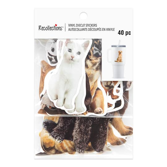 Cat and Dog Vinyl Die Cut Stickers by Recollections™
